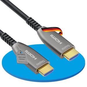 Sonero 8K HDMI 2.1 optički hibridni kabel 10 metara, 8K 60Hz, 4K 120Hz, podrška za HDR i HDCP 2.2, antracit boja, za prijenos na velike udaljenosti