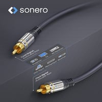 Kábel Sonero Premium cinch – čierny – 7,5 m 4