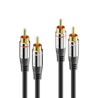 Cablu Audio Stereo Cinch Premium Sonero, 2x mufă Cinch, placat cu aur, 0,5 m, pentru subwoofer, HiFi, amplificator, negru 2