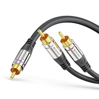 Audiokábel Sonero Premium RCA, 1x RCA zástrčka - 2x RCA zástrčka, 2 m, pozlátené kontakty, čierny 1