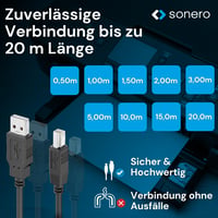 Sonero USB 2.0 aktivni kabel s pojačalom signala, USB-A na USB-B kabel za pisač, 480 Mbit/s, 10 m, crni 7