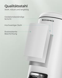 SONGMICS 10L Pedálos Szemetes Fürdőszobai Rozsdamentes Acél Soft Close Fehér - Cloudy white 7