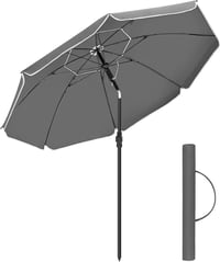 SONGMICS 160 cm-es napernyő UPF 50+ védelemmel, hajlítható, magasságállítható, szürke 1
