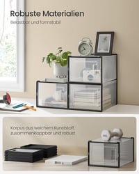 SONGMICS 18 darabos cipőtartó szett, összecsukható és egymásra rakható cipőrendszerező, átlátszó/fekete - L ( 35 x 25.2 x 19 cm), Transparent + Black 5