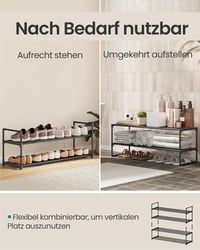 SONGMICS 2 szintes fém cipőtartó 10 pár cipőhöz, 92x30x33 cm 4