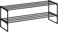 SONGMICS 2 szintes fém cipőtartó 10 pár cipőhöz, 92x30x33 cm 1