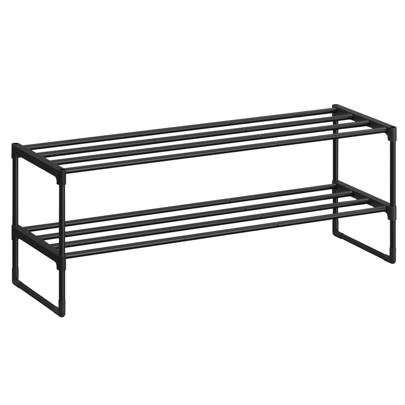 SONGMICS 2-poschodový kovový stojan na topánky pre 10 párov topánok - čierny - 92x30x34 cm