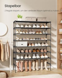 SONGMICS 4 szintes cipőtartó fém kerettel, fekete, 70 cm magas, szűkös helyekre 6