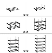 SONGMICS 5 szintes cipőtartó, fém cipőpolc, összecsukható, fekete 7