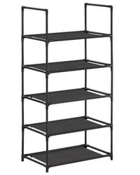 SONGMICS stalak za cipele na 5 katova s metalnim okvirom - crni - 28x45x89 cm 1
