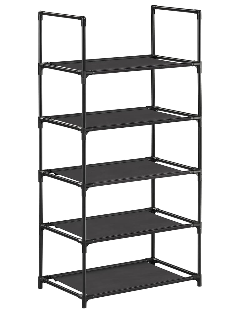 SONGMICS stalak za cipele na 5 katova s metalnim okvirom - crni - 28x45x89 cm