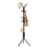 SONGMICS ALAN RCR081BH01 metalni stalak za odjeću visine 175 cm, sa 16 kuka, za odjeću, torbe i šešire, za predsoblje i dnevni boravak, crne boje 1