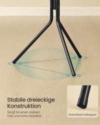 SONGMICS ALAN RCR081BH01 metalni stalak za odjeću visine 175 cm, sa 16 kuka, za odjeću, torbe i šešire, za predsoblje i dnevni boravak, crne boje 5