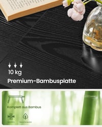 SONGMICS Bambusov stol za laptop od medijapana za krevet, podesiv po visini, 55 x 34,9 cm 5