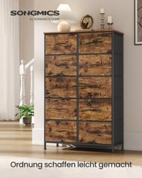 Comodă SONGMICS BELLAH cu 10 sertare, dulap de depozitare pentru dormitor, hol, sufragerie, cadru din oțel, stil modern, maro rustic și negru cerneală LGS125BH04 3