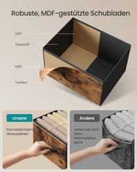 Comodă SONGMICS BELLAH cu 10 sertare, dulap de depozitare pentru dormitor, hol, sufragerie, cadru din oțel, stil modern, maro rustic și negru cerneală LGS125BH04 5