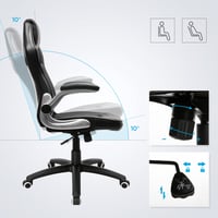 Scaun de birou ergonomic rotativ SONGMICS cu înălțime reglabilă, 70 x 65 x 115 cm, Negru/Alb 5