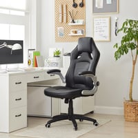 Scaun de birou ergonomic rotativ SONGMICS cu înălțime reglabilă, 70 x 65 x 115 cm, Negru/Alb 2