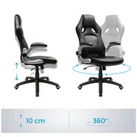Scaun de birou ergonomic rotativ SONGMICS cu înălțime reglabilă, 70 x 65 x 115 cm, Negru/Alb 6