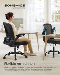 Scaun de birou ergonomic SONGMICS cu suport lombar căptușit și — defect, funcționează parțial: spătar rupt (stare: vezi poza a 2-a) 8