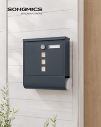 SONGMICS Fali Postaláda Zárható Réz Hengeres Zárral és Forgatható Fedéllel 2