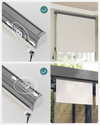 SONGMICS okomita tenda za balkon i terasu 1,4 x 2,5 m, zaštita od vjetra, sunca i pogleda, vodootporna tenda, bež boja sa sivom kasetom GSA1 6