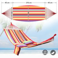 SONGMICS GDC22W viseća mreža s 2 jastuka, površina za ležanje 210 x 150 cm, nosivost 300 kg, šarena — Bez jastuka (stanje: vidi 2. sliku) 5