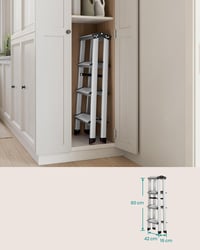 SONGMICS GLT014E01 alumínium létra 4 fokos 150 kg terhelhetőség ezüst-fekete 6