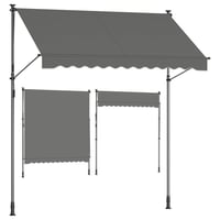 SONGMICS GSA202G02 výsuvná markíza na balkón a terasu, montáž na zábradlie, s ručnou kľukou, nastaviteľná výška, antracitová, 200 x 120 cm 1