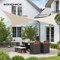 SONGMICS GSS34IVV1 Tieniaca plachta 3x4 m, HDPE materiál, priedušná, priepustná pre vodu, na terasu, do záhrady, na balkón, na kempovanie, tehlová 2
