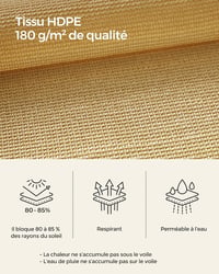 SONGMICS GSS35EYV1 HDPE napvédő tetőponyva - homokszínű - 3x5 m 3