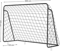SONGMICS Gyerek Foci Kapu 300x205cm Gyors Összeszerelés Kert Strand Vas Keret Polietilén Háló Fekete 3