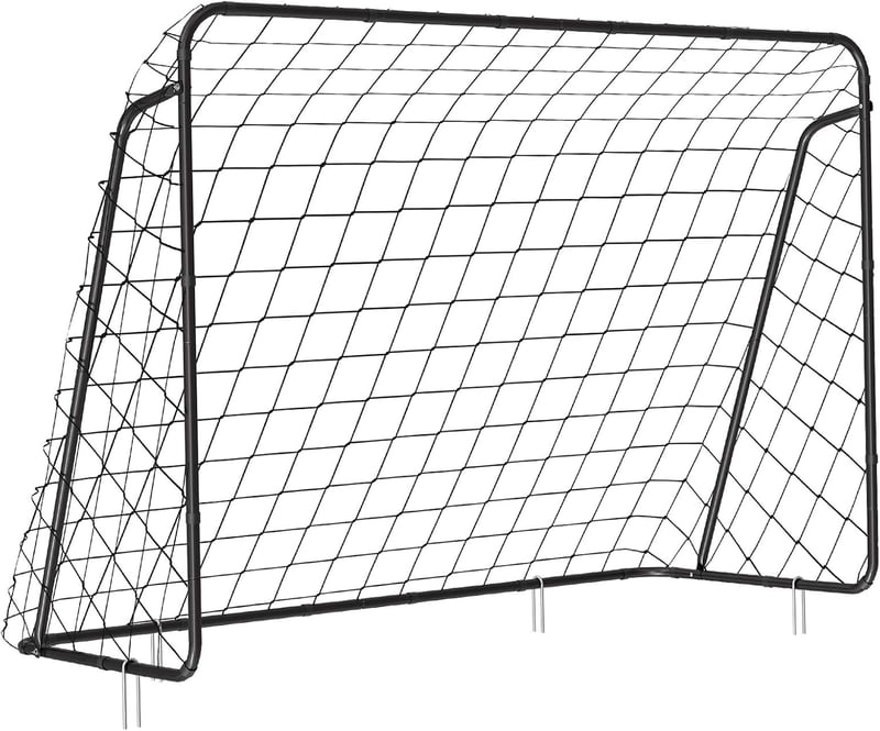 SONGMICS Gyerek Foci Kapu 300x205cm Gyors Összeszerelés Kert Strand Vas Keret Polietilén Háló Fekete