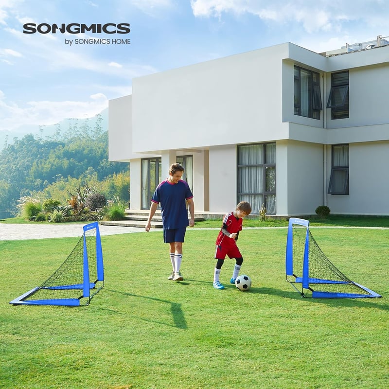 SONGMICS Gyerek Futballkapu Szett 2 db Felfújható Kapu 90x120x90 cm Kerthez Strandra
