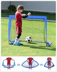 SONGMICS Gyerek Futballkapu Szett 2 db Felfújható Kapu 90x120x90 cm Kerthez Strandra 5