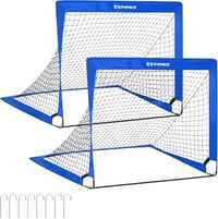 SONGMICS Gyerek Futballkapu Szett 2 db Felfújható Kapu 90x120x90 cm Kerthez Strandra 9