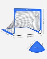 SONGMICS Gyerek Futballkapu Szett 2 db Felfújható Kapu 90x120x90 cm Kerthez Strandra 6
