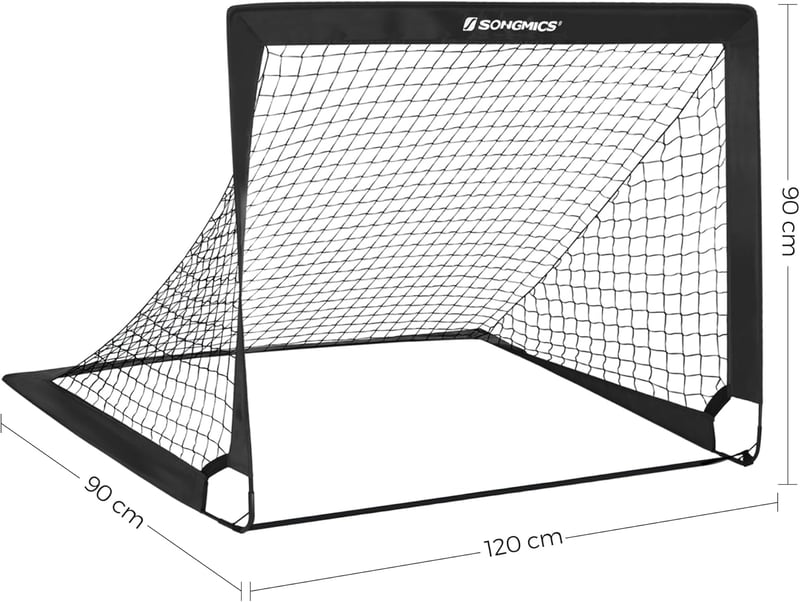SONGMICS Gyerek Futballkapu Szett 2 db Felugró Kapu 90x120x90 cm Kerthez Strandra