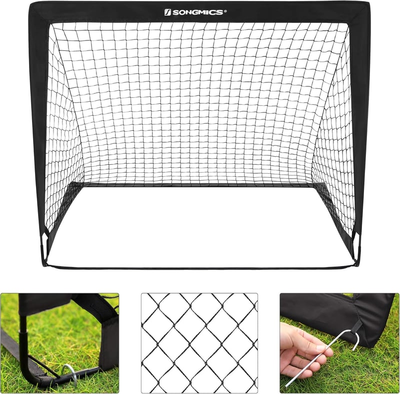 SONGMICS Gyerek Futballkapu Szett 2 db Felugró Kapu 90x120x90 cm Kerthez Strandra