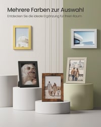 SONGMICS Set od 10 okvira za slike, 2 fotografije 20x25 cm, 4 fotografije 13x18 cm, 4 fotografije 10x15 cm, MDF, crna boja, plastično staklo, RPF310H 6