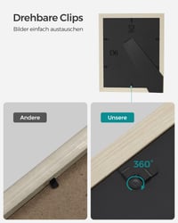 Set 10 Rame Foto SONGMICS, cu Geam din Plastic, Set Rame Foto pentru Perete 8