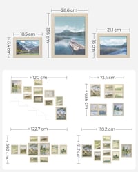 Set 10 Rame Foto SONGMICS, cu Geam din Plastic, Set Rame Foto pentru Perete 7