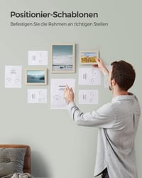 Set 10 Rame Foto SONGMICS, cu Geam din Plastic, Set Rame Foto pentru Perete 5