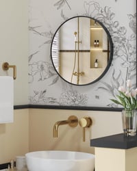 Oglindă de perete rotundă SONGMICS cu ramă metalică, diametru 41 cm, oglindă decorativă modernă pentru living, dormitor 7