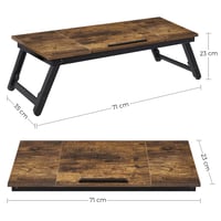 SONGMICS stol za laptop za krevet, MDF i bambus, podesiv po visini, 71 x 23 cm 5
