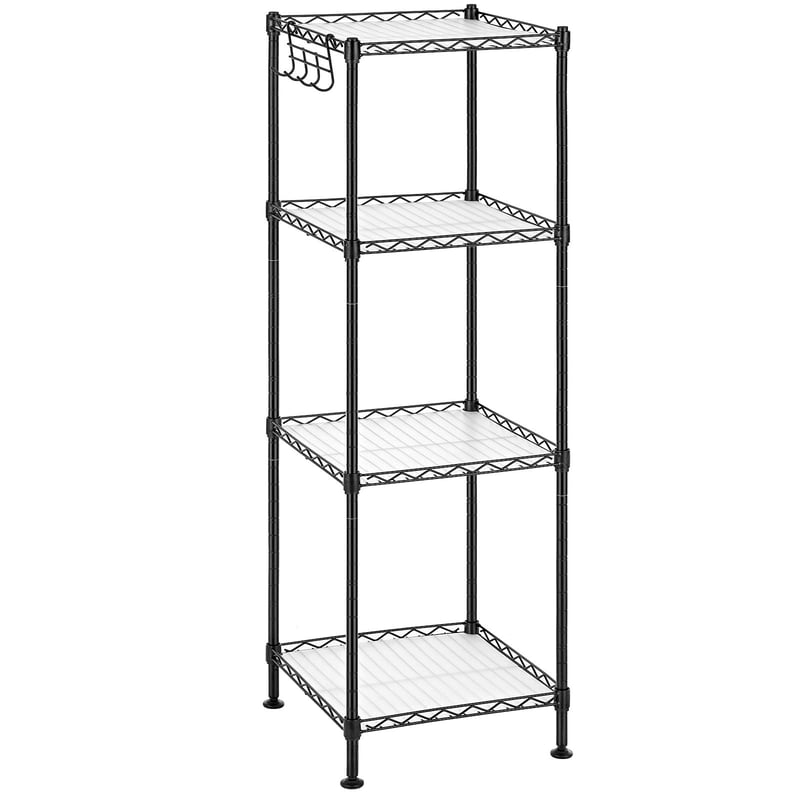 SONGMICS LGR104B01 polica za kupaonicu s 4 razine, 80 kg, 30x30x102 cm - crna