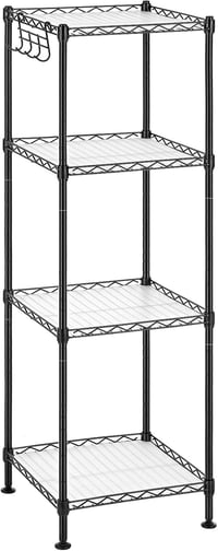 SONGMICS LGR104B01 4 szintes fürdőszobai polc 80 kg terhelhetőség fekete 1