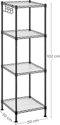 SONGMICS LGR104B01 4 szintes fürdőszobai polc 80 kg terhelhetőség fekete 3