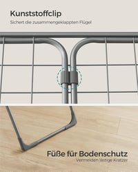 SONGMICS LLR540G01 összecsukható ruhaszárító, szürke, beltéri és kültéri használatra - Grey 7