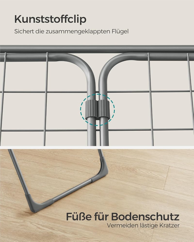 SONGMICS LLR540G01 összecsukható ruhaszárító, szürke, beltéri és kültéri használatra - Grey